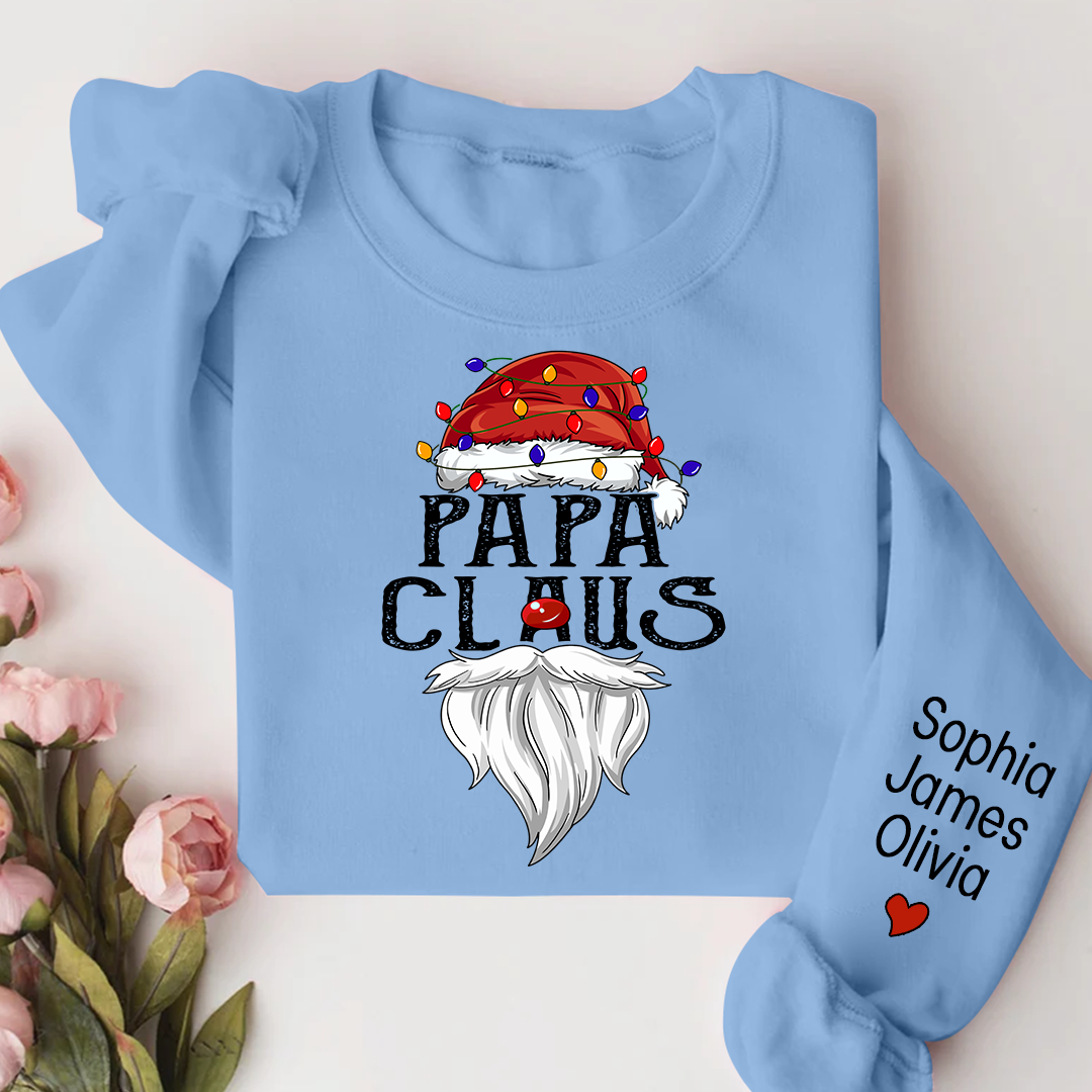 Lofaris Custom Christmas Papa Claus Gift Name Sweatshirt