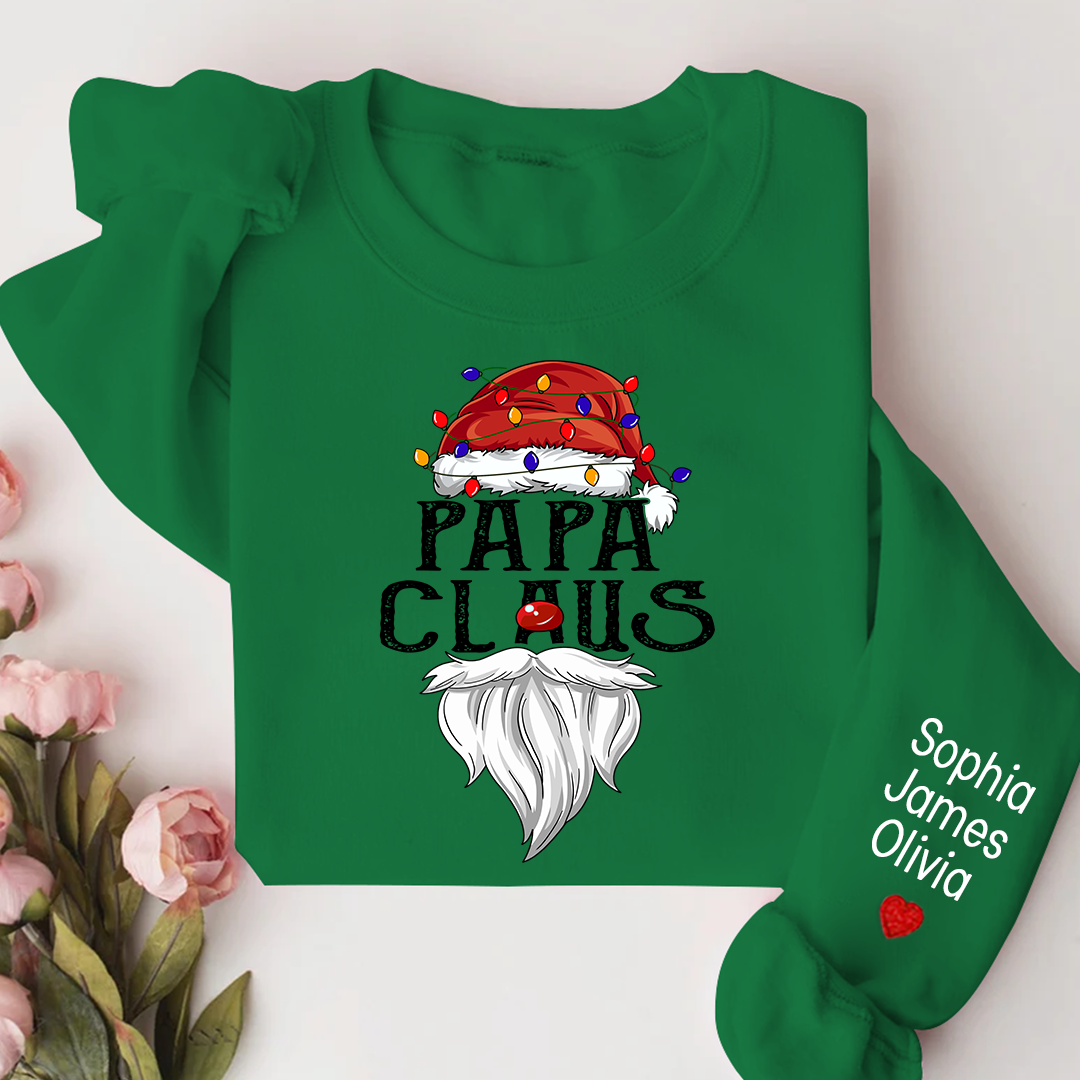 Lofaris Custom Christmas Papa Claus Gift Name Sweatshirt