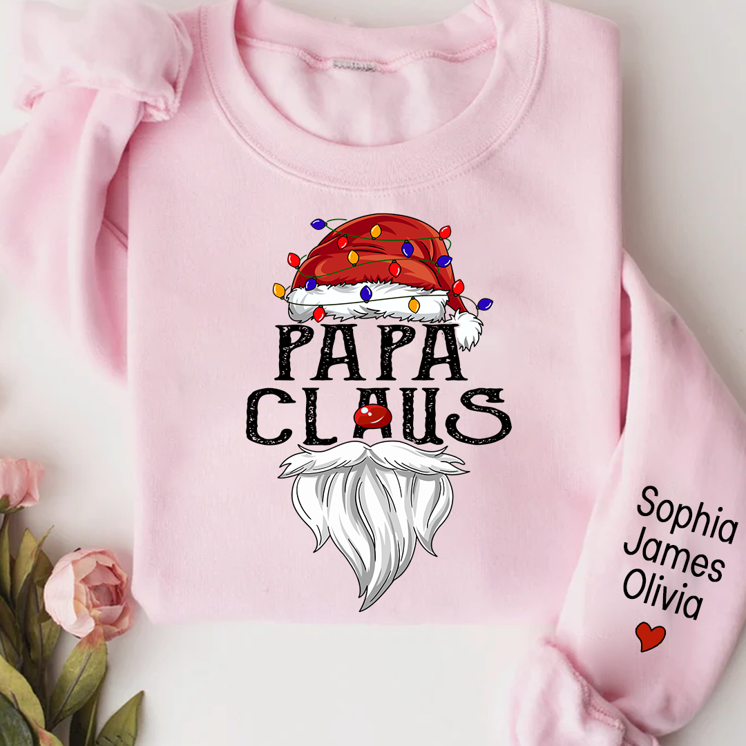 Lofaris Custom Christmas Papa Claus Gift Name Sweatshirt