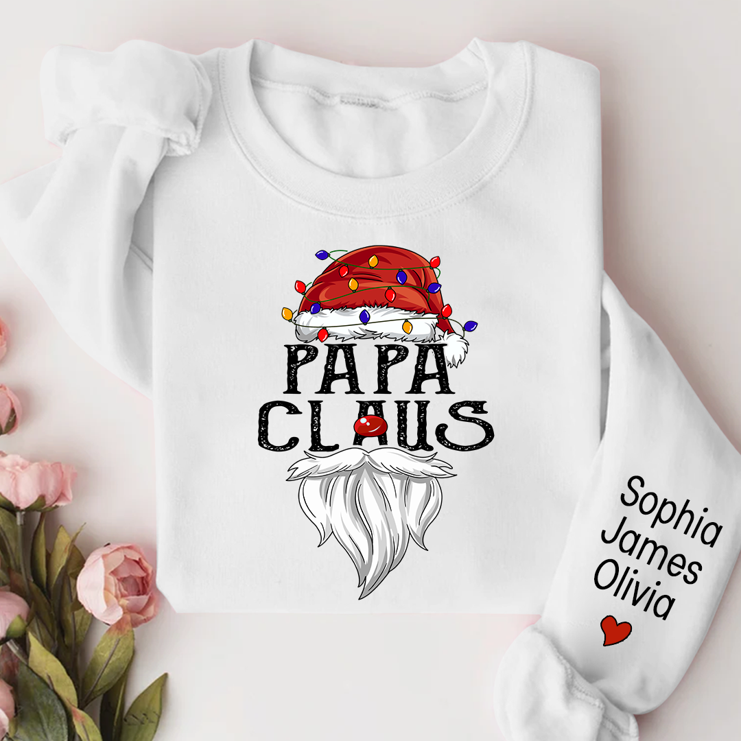 Lofaris Custom Christmas Papa Claus Gift Name Sweatshirt