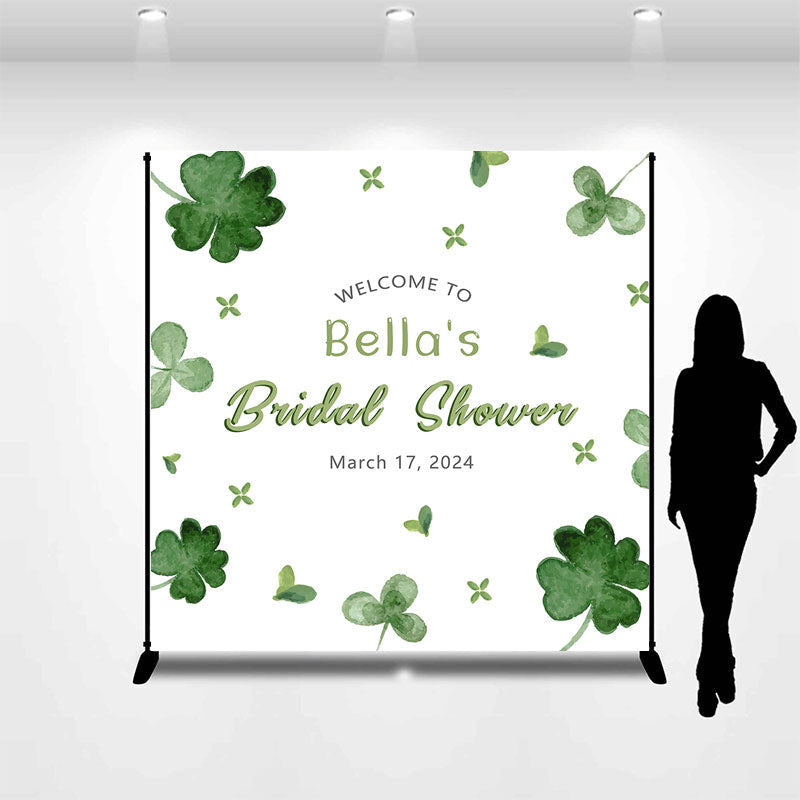 Lofaris Custom Clover Stpatricks Day Bridal Shower Backdrop
