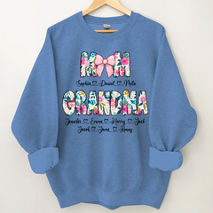 Lofaris Custom Colorful Floral Mom Grandma Kids Sweatshirt