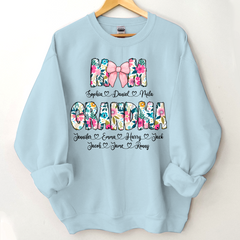 Lofaris Custom Colorful Floral Mom Grandma Kids Sweatshirt