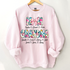 Lofaris Custom Colorful Floral Mom Grandma Kids Sweatshirt