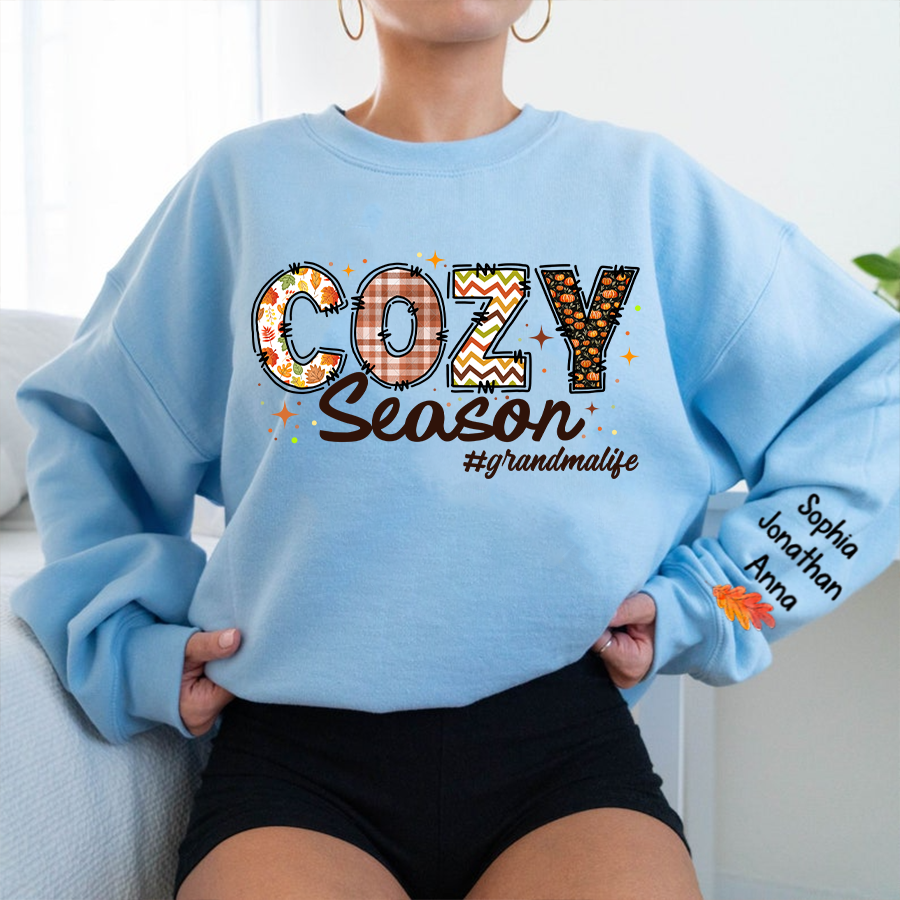 Lofaris Custom Cozy Season Autumn Vibe Grandma Sweatshirt