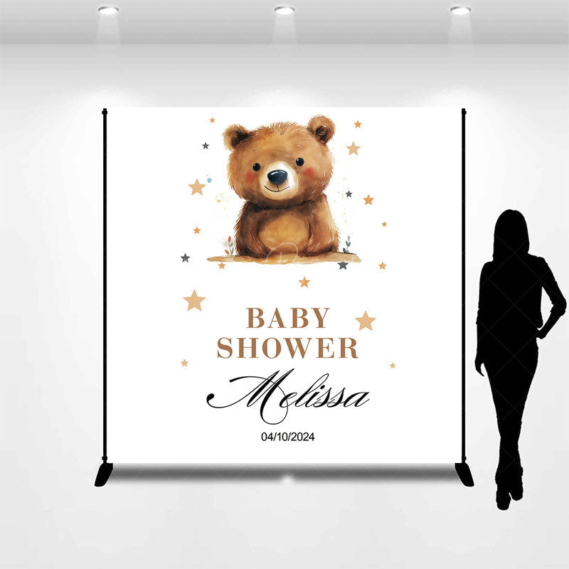 Lofaris Custom Cute Bear Stars Baby Shower Party Backdrop