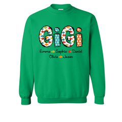 Lofaris Custom Cute Dots Gigi Fishing And Grandkids Sweatshirt