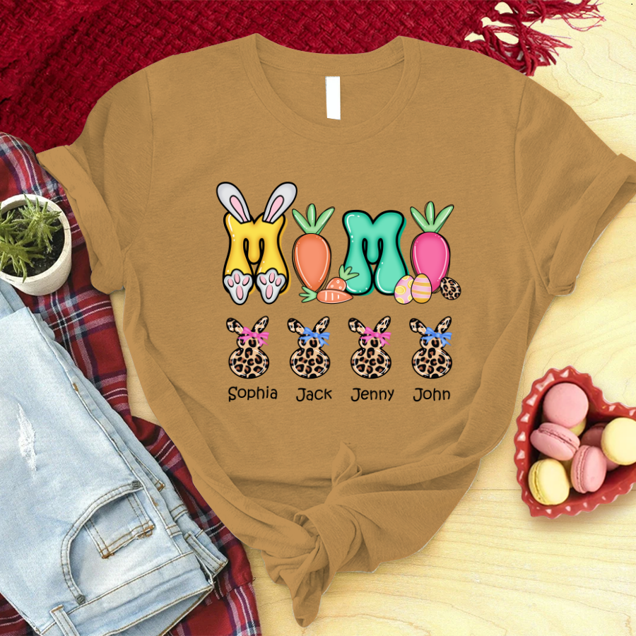 Lofaris Custom Cute Leopard Easter Bunny Mimi Kids T-Shirt
