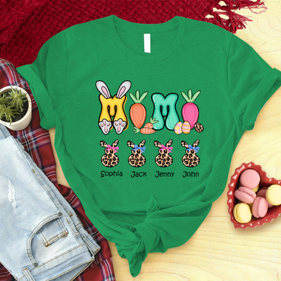 Lofaris Custom Cute Leopard Easter Bunny Mimi Kids T-Shirt