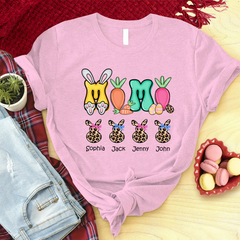 Lofaris Custom Cute Leopard Easter Bunny Mimi Kids T-Shirt