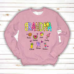 Lofaris Custom Cute Summer Grandma And Grandkids Sweatshirt