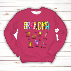 Lofaris Custom Cute Summer Grandma And Grandkids Sweatshirt