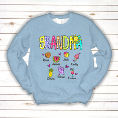 Lofaris Custom Cute Summer Grandma And Grandkids Sweatshirt