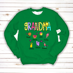 Lofaris Custom Cute Summer Grandma And Grandkids Sweatshirt