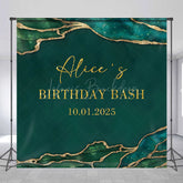 Lofaris Custom Dark Green Glitter Texture Birthday Backdrop