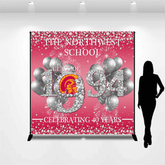 Lofaris Custom Diamond Pink Balloon Class Reunion Backdrop