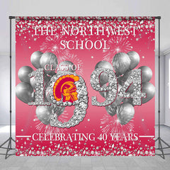 Lofaris Custom Diamond Pink Balloon Class Reunion Backdrop