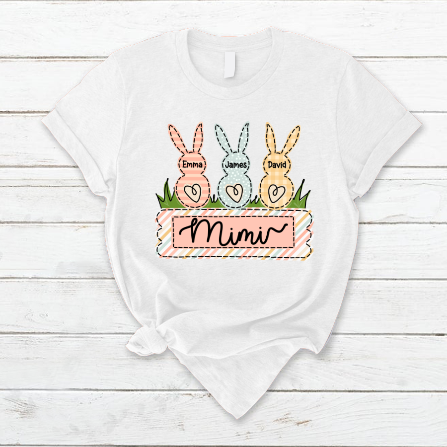 Lofaris Custom Easter Bunny Mimi And Kids Family T-Shirt