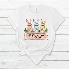 Lofaris Custom Easter Bunny Mimi And Kids Family T-Shirt
