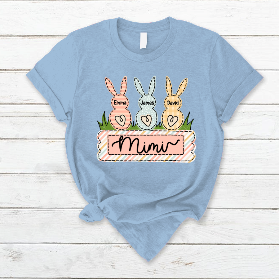 Lofaris Custom Easter Bunny Mimi And Kids Family T-Shirt
