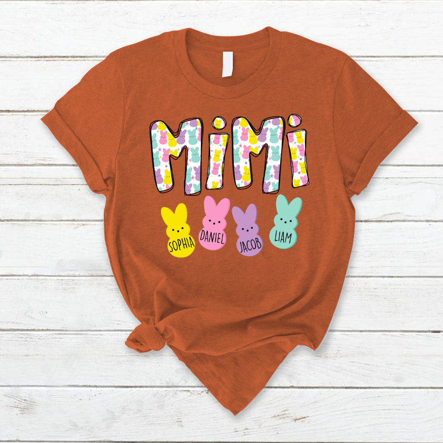 Lofaris Custom Easter Day Mimi And Kids Cute Bunny T-Shirt