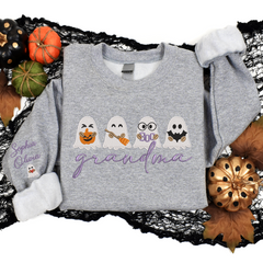Lofaris Custom Embroidered Cute Ghosts Grandma Sweatshirt