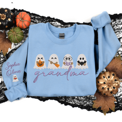 Lofaris Custom Embroidered Cute Ghosts Grandma Sweatshirt