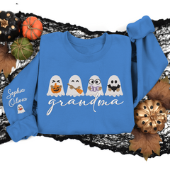 Lofaris Custom Embroidered Cute Ghosts Grandma Sweatshirt