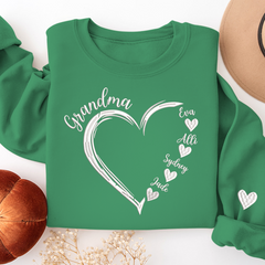 Lofaris Custom Embroidered Grandma And Kids Name Sweatshirt