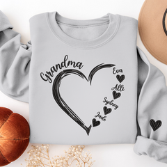 Lofaris Custom Embroidered Grandma And Kids Name Sweatshirt