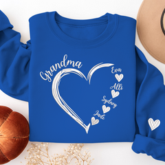 Lofaris Custom Embroidered Grandma And Kids Name Sweatshirt