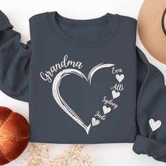 Lofaris Custom Embroidered Grandma And Kids Name Sweatshirt