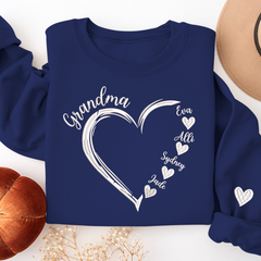 Lofaris Custom Embroidered Grandma And Kids Name Sweatshirt