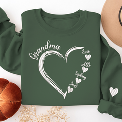 Lofaris Custom Embroidered Grandma And Kids Name Sweatshirt