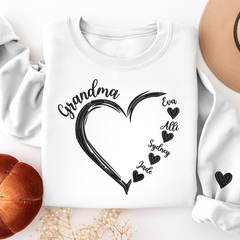 Lofaris Custom Embroidered Grandma And Kids Name Sweatshirt