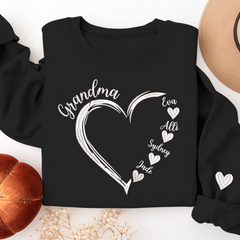 Lofaris Custom Embroidered Grandma And Kids Name Sweatshirt