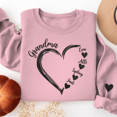Lofaris Custom Embroidered Grandma And Kids Name Sweatshirt