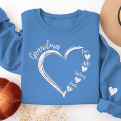 Lofaris Custom Embroidered Grandma And Kids Name Sweatshirt