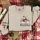 Lofaris Custom Embroidered Snowman Tree Grandma Sweatshirt