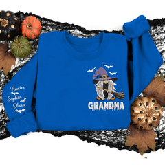 Lofaris Custom Embroidered Witch Grandma Halloween Sweatshirt