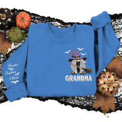 Lofaris Custom Embroidered Witch Grandma Halloween Sweatshirt