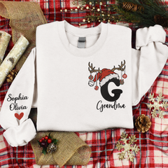 Lofaris Custom Embroidery Grandma And Kids Name Sweatshirt