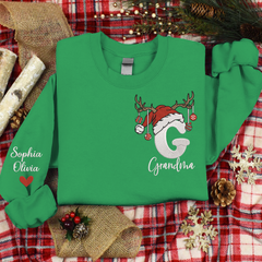 Lofaris Custom Embroidery Grandma And Kids Name Sweatshirt