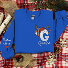 Lofaris Custom Embroidery Grandma And Kids Name Sweatshirt