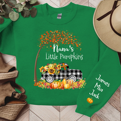 Lofaris Custom Fall Tree Plaid Truck Pumpkins Sweatshirt