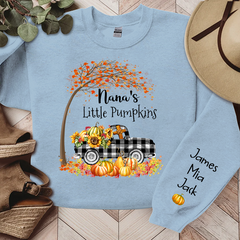 Lofaris Custom Fall Tree Plaid Truck Pumpkins Sweatshirt