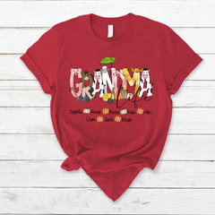 Lofaris Custom Farm Animal Doodle Grandma And Kids T - Shirt