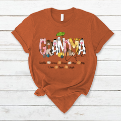 Lofaris Custom Farm Animal Doodle Grandma And Kids T - Shirt