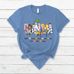 Lofaris Custom Farm Animal Doodle Grandma And Kids T - Shirt