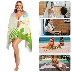 Lofaris Custom Flamingo Seaside Beach Photo Towel